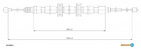 41.0282.1 ADRIAUTO ADRIAUTO RENAULT Трос ручного тормоза Kangoo 08-