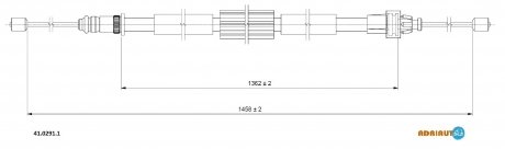 41.0291.1 ADRIAUTO ADRIAUTO RENAULT Трос ручного тормоза задн. лев. CLIO (III) 06-