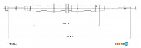 41.0292.1 ADRIAUTO ADRIAUTO RENAULT Трос ручного тормоза Laguna II (лев/пр.)