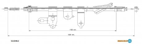 52.0248.2 ADRIAUTO ADRIAUTO TOYOTA Трос ручного тормоза лев. 11930/1720 мм COROLLA Verso 04-