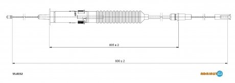 55.0152 ADRIAUTO ADRIAUTO VW Трос сцепления Golf GTi-Jetta GLi 86- (837/458+65)