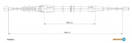 55.0212.1 ADRIAUTO ADRIAUTO VW Трос ручного тормоза Polo -09 (1044mm)