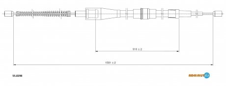 55.0298 ADRIAUTO ADRIAUTO VW Трос ручного тормоза Skoda Fabia,Polo