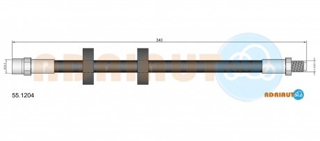 55.1204 ADRIAUTO ADRIAUTO VW Шланг тормозной GOLF, JETTA, PASSAT -88 AUDI 100 -91, A80 -89