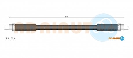 55.1232 ADRIAUTO ADRIAUTO VW Шланг тормозной перед. AUDI A4/6 -01Passat 96-05 SKODA