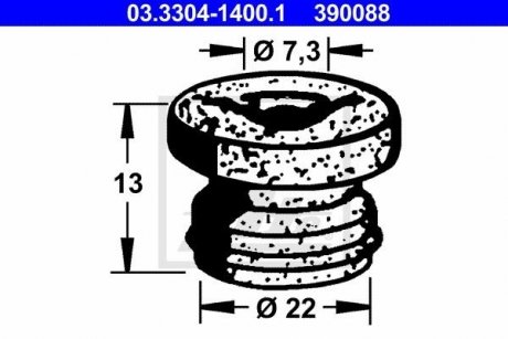 03330414001 ATE Пробка, бачок