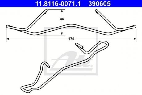 11.8116-0071.1 ATE Пружина корпуса супорта