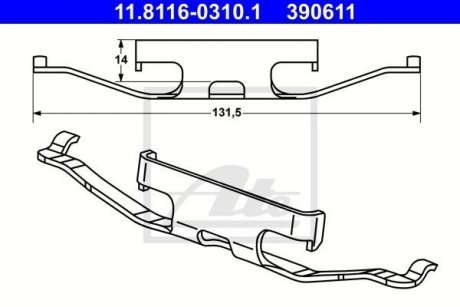 11.8116-0310.1 ATE Комплект монтажний колодок