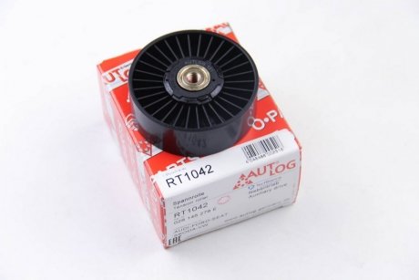 RT1042 AUTLOG Ролик гладкий 1.9/2.4/2.5TDI/1.6/1.8/2.0 Golf III/IV/Passat B3/B4/T4/Octavia/A6