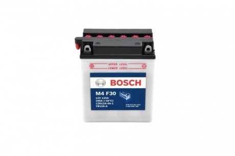 0092M4F300 BOSCH Акумуляторна батарея 12Ah/160A (136x82x160/L+) (мото) (сухозаряджений) BOSCH 0 092 M4F 300