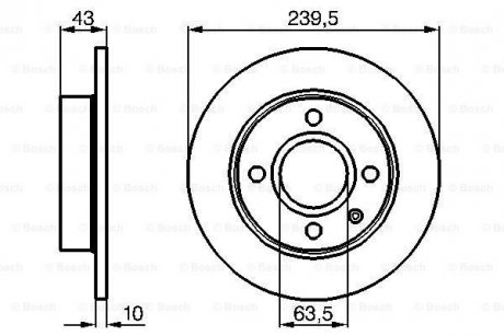 0986478501 BOSCH Гальмівний диск FORD Escort/Orion/Fiesta \'\'F