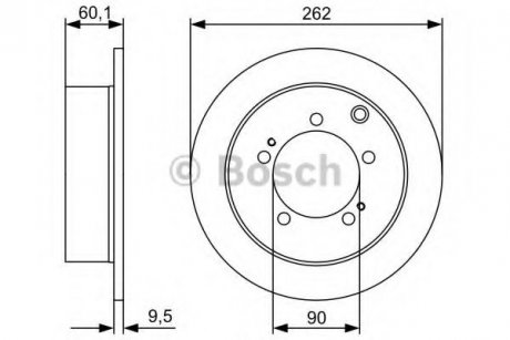 0 986 479 512 BOSCH Диск тормозной зад. Mitsubishi Eclipse II 96- Outlander 03-, Space Runner 99-