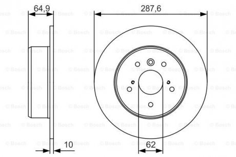 0986479T69 BOSCH Тормозной диск