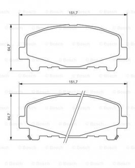 0986494382 BOSCH Комплект гальмівних колодок з 4 шт. дисків