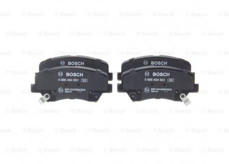 0986494691 BOSCH Комплект тормозных колодок из 4 шт. дисков