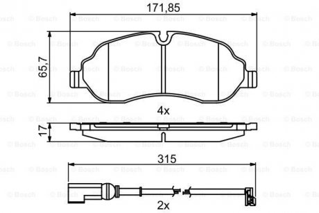 0986494845 BOSCH 0986494845 BOSCH Гальмівні колодки до дисків