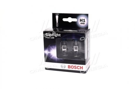 1 987 301 105 BOSCH Лампа розжарювання H1 12V 55W GigaLight +120 (комплект 2шт) ((вир-во Bosch)