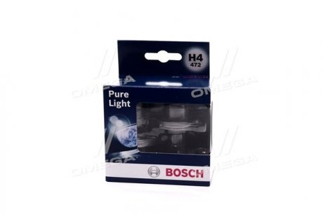 1 987 301 405 BOSCH Лампа розжарювання H4 12V 60/55W P43t PURE LIGHT (компл) (вир-во Bosch)