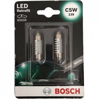 1 987 301 501 BOSCH ЛАМПА 12V 1W C5W LED RETROFIT COOL (БЛІСТЕР 2 ШТ) (вр-во BOSCH)