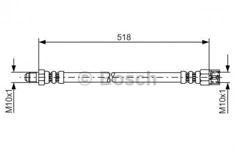 1 987 481 007 BOSCH Шланг тормозов. ЗАДНИЙ BOSCH 1 987 481 007