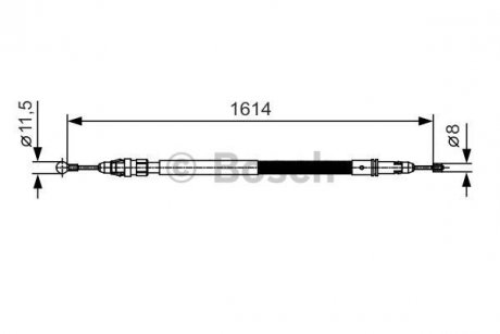 1 987 482 007 BOSCH Трос ручного тормоза зад. Л/П PSA Boxer/Ducato/Jumper 30-33-35 mod/06- 1390/1075