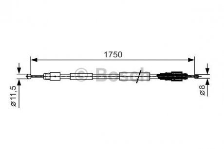 1 987 482 018 BOSCH Трос ручника Porsche Cayenne/VW Touareg 2.5-6.0 02-10 (1750 мм) BOSCH 1 987 482 018