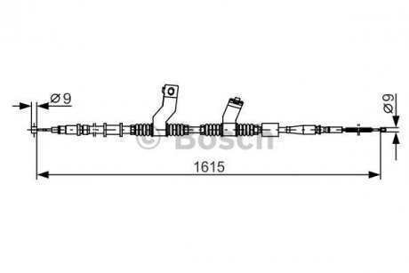 1987482353 BOSCH Тормозной трос 1615mm CHEVROLET Lacetti/Nubira \\RL