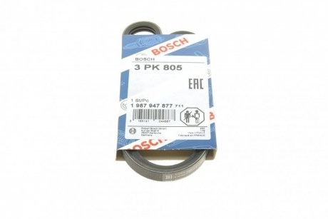 1 987 947 877 BOSCH Ремень П-КЛИНОВЫЙ 3PK805 BOSCH 1 987 947 877