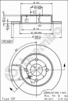 08.7626.75 BREMBO Тормозной диск