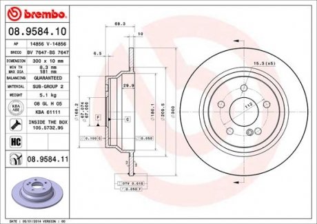 08.9584.11 BREMBO Тормозной диск