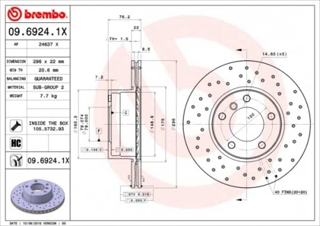 09.6924.1X BREMBO Тормозной диск