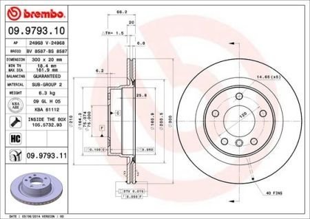 09.9793.11 BREMBO Тормозной диск