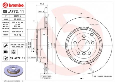 09.A772.11 BREMBO Диск гальмівний