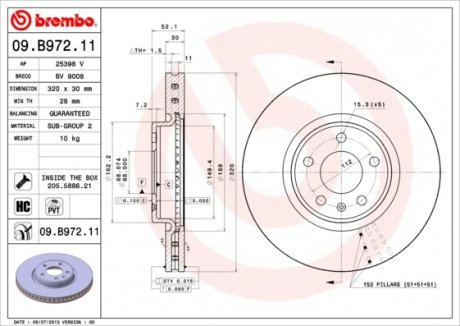 09.B972.11 BREMBO Диск тормозной