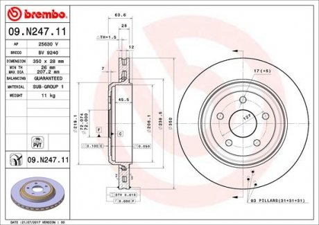 09.N247.11 BREMBO Диск тормозной