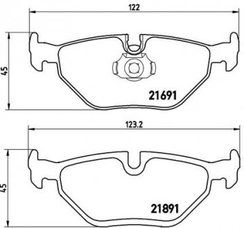 P06023 BREMBO Комплект гальмівних колодок з 4 шт. дисків