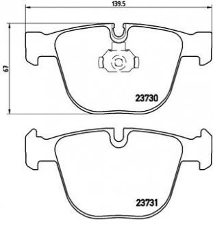 P06026 BREMBO Комплект гальмівних колодок з 4 шт. дисків