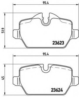 P06037 BREMBO Тормозные колодки диск. BMW 1 (E81), 3 (E90) 1.6i/1.8i/2.0 03-