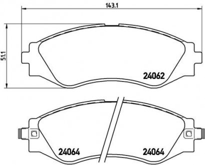 P10006 BREMBO Комплект гальмівних колодок з 4 шт. дисків