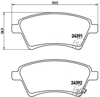 P23105 BREMBO Комплект гальмівних колодок з 4 шт. дисків