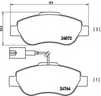 P23107 BREMBO Колодки тормозные передние Fiat 500 Ford Ka 1.2/1.3D 07.07-