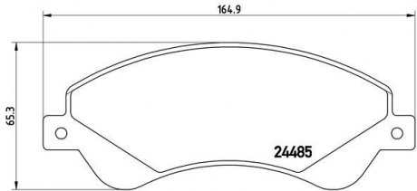 P24065 BREMBO Гальмівні колодки дискові перед. (з датчиком) Transit (06-14)