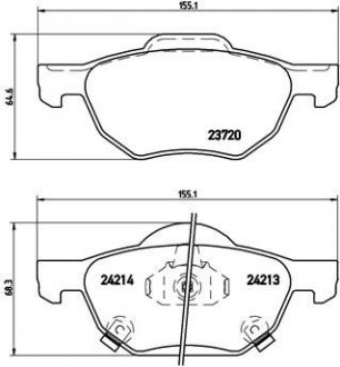 P28036 BREMBO Комплект тормозных колодок из 4 шт. дисков