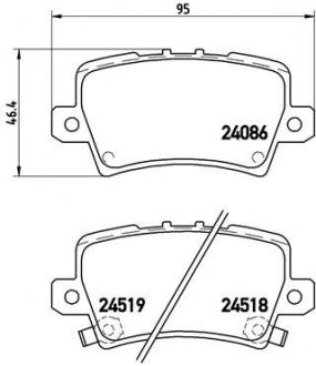 P28038 BREMBO Комплект гальмівних колодок з 4 шт. дисків