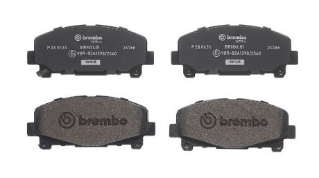 P28043X BREMBO Комплект тормозных колодок из 4 шт. дисков