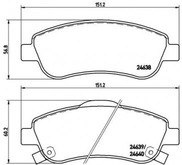 P28045 BREMBO Комплект гальмівних колодок з 4 шт. дисків