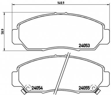 P28047 BREMBO Комплект гальмівних колодок з 4 шт. дисків