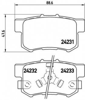 P28051 BREMBO Комплект гальмівних колодок з 4 шт. дисків