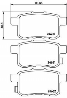 P28072 BREMBO Комплект гальмівних колодок з 4 шт. дисків