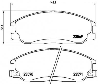 P30013 BREMBO Комплект гальмівних колодок з 4 шт. дисків